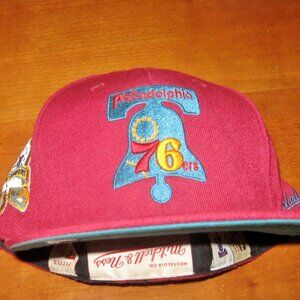 NBA Philadelphia World Champions HWC Cap Sz 7 1/2 Mitchell and Ness Nostalgia